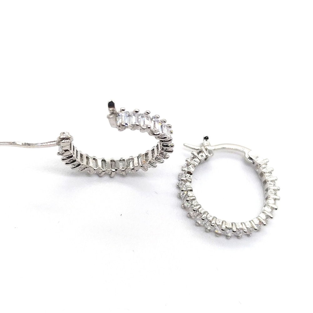Made with Swarovski Crystals 3/4" Small Hoop Earrings - Picture 5 of 7